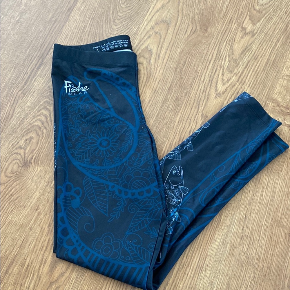 FisheWear Black and Blue Leggings
